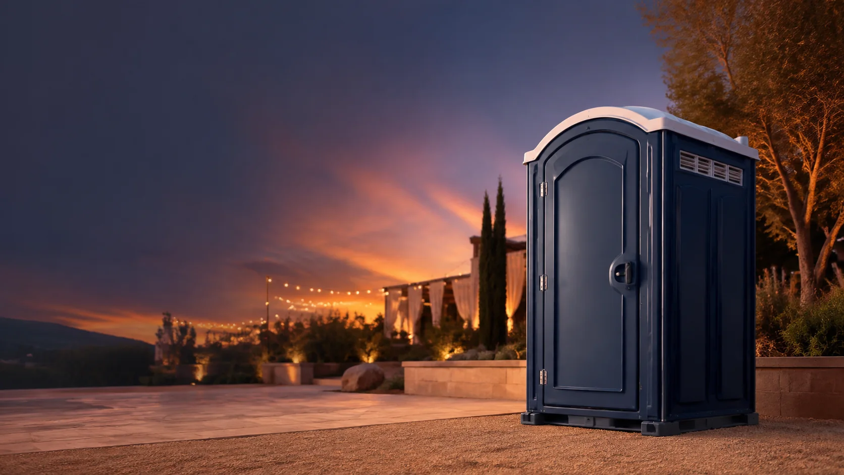 Portable restroom shown for rental planning in Covington, KY